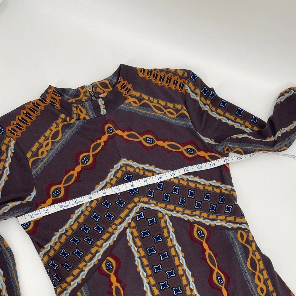 Free People Stella Retro Stretch Crepe Jersey Mini Dress XS Groovy Indie Hippie - Picture 7 of 12